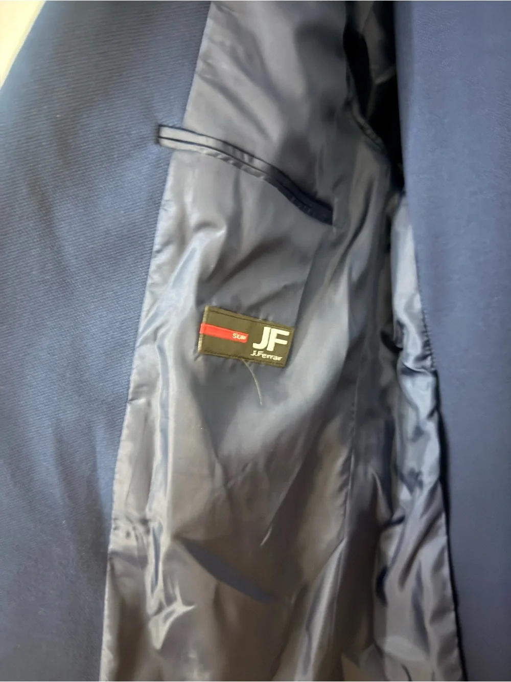 jf j.ferrar Navy Two-Button Sport Coat